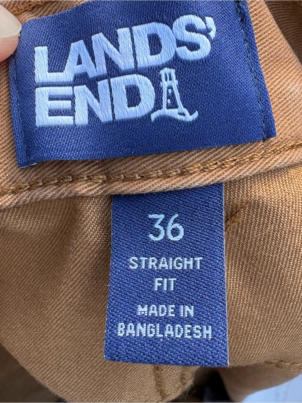 Lands' End Men's Straight Fit Chinos in Tan 36x32